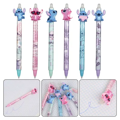 Produktbild von DISNEY Stitch und Angel Gelschreiber mit zufälligem Design, blaue Tinte, löschbar, automatischer Stift 0,5mm