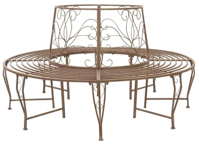 Obrázek produktu pro Stromová lavička 8-Počet míst Ø 160 x 89 cm Ocel Antická hnědá