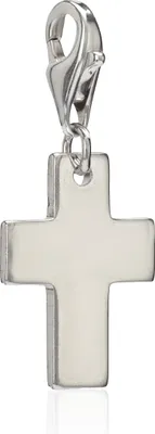 Produktbild von Damen Charm-Anhänger Kreuz Symbol 925 Silber 19x14mm Amulett für Bettelarmband