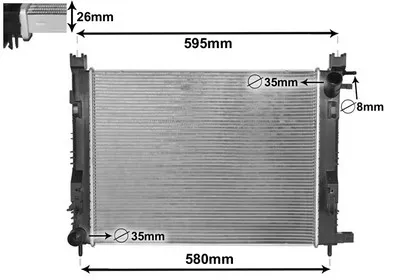 Produktbild von VAN WEZEL 15002008 Kühler Wasserkühler Motorkühler für DACIA DUSTER für RENAULT Clio IV Schrägheck (BH) Captur (J5, H5)