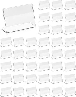 Imagen del producto de Soportes para etiquetas de acrílico, transparentes, de 6x4 cm, paquete de 40 unidades, para oficina y escuela