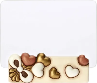 Produktbild von Thun Fotorahmen mit Herzen aus Glas und Keramik Angel Love, mittel parte ceramica/Keramikteil/ceramic part: 14 x 7 x 4,6 cm h, vetro/Glass/glas: 17 x 12 cm C3172H90 Neuheit 2024