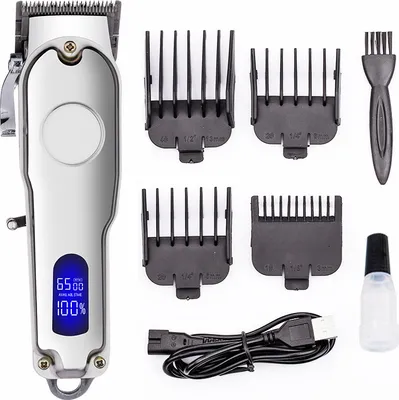 Produktbild von INF Haarschneider/Trimmer mit Zubehör – Lautlos und wiederaufladbar Silber