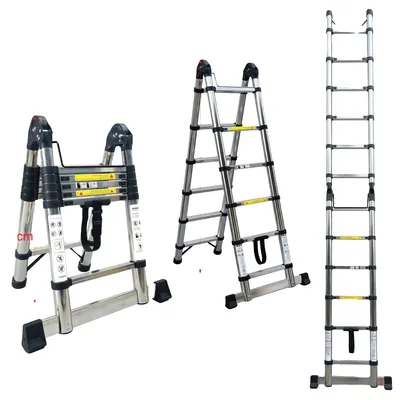 Obrázek produktu pro Teleskopický žebřík, pro těžké zatížení, přenosný, 1,9 m–1,9 m