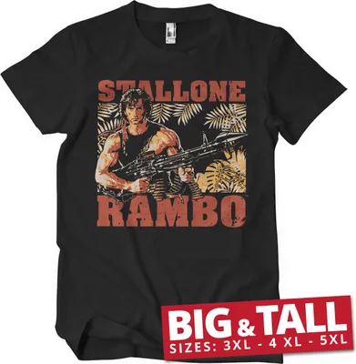 Produktbild von Rambo Djungle Big & Tall T-Shirt - 4XL - Black