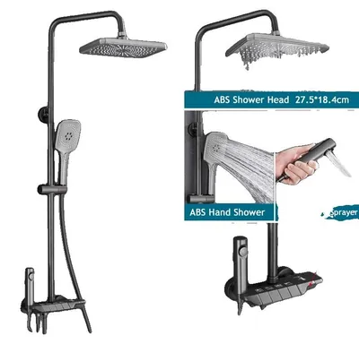 Immagine prodotto di Sistema doccia, funzione doccia a pioggia, funzione doccetta, grigio - Nessun display