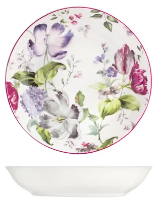 12 Suppenteller Madam, Porzellan, 21 cm, Blumenmuster