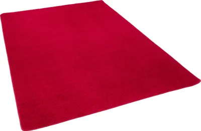 Produktbild von Trend Velours Teppich Kurzflor Einfarbig Modern, Größe:133x133 cm, Farbe:Rot