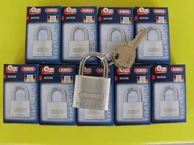 Produktbild von 10 x Abus Vorhangschloss - Zylinderschlösser Titalium 64TI30 Gleichschliessend