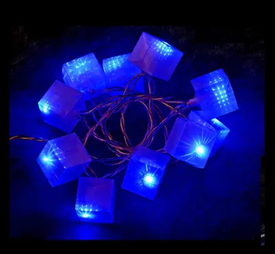 Image de Guirlande cubes lumineux 10 Led bleue