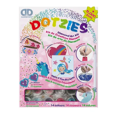 Obrázek produktu pro Diamond Dotz Diamond Art Kit, Kreativní souprava pro děti, Vícebarevný, 6 kusů