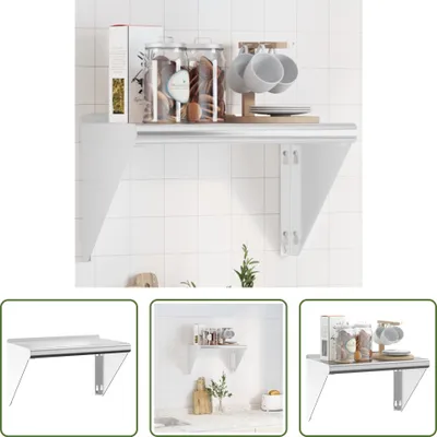 Zdjęcie produktu dla Półka ścienna Living Store 50x30x31 cm srebrna stal nierdzewna