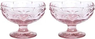 Produktbild von Vintage-Gläser Set aus Glas, 140 ml, ideal für Desserts, Sorbet, Obst und Pudding, Höhe 7 cm