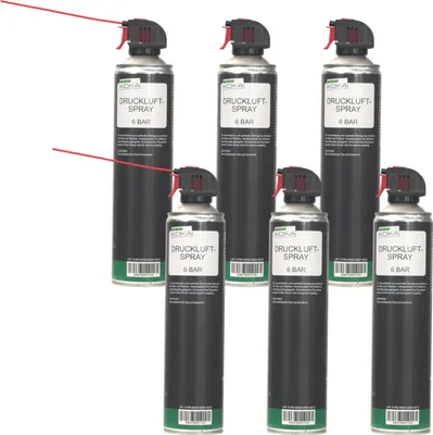 Produktbild von 6x Set KOKA Druckluftspray 6 Bar Druckluft-Reiniger + Röhrchen Dose Extragroß