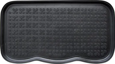 Produktbild von e-floor Duftende Schuhmatte 40x72 cm – 100% Gummi, flexibel, wasserdicht, pflegeleicht, rutschfest, schützt Böden vor Schmutz - Schwarz