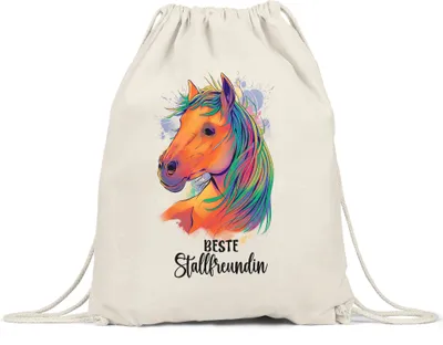 Produktbild von Beste Stallfreundin Turnbeutel Gymsack Pferde Liebe Pferdeliebhaber Freundin Freunde Reiten Stall Reiterin Pferdeflüsterer