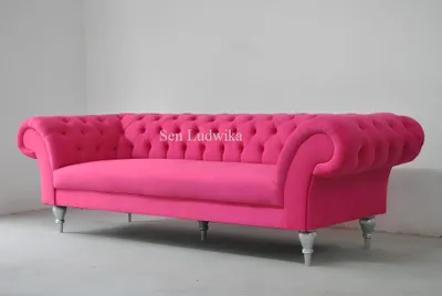 Immagine prodotto di Tessuto Design Divano Imbottito Divani Tessile Divano Moderno Chesterfield 3 Posti Rosa