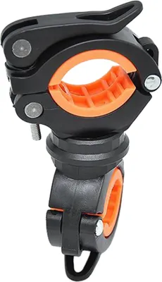 Produktbild von 360 Grad drehbare einstellbare Taschenlampe Fahrrad Fahrradklemmenhalter Schwarz Orange