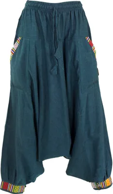 Zdjęcie produktu dla Pluderhose, spodnie Aladdin Nepali - Petrol, damskie, niebieski, bawełna, spodnie