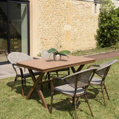 Image de VIANNEY - Table de jardin rectangulaire 4 personnes 140x80cm