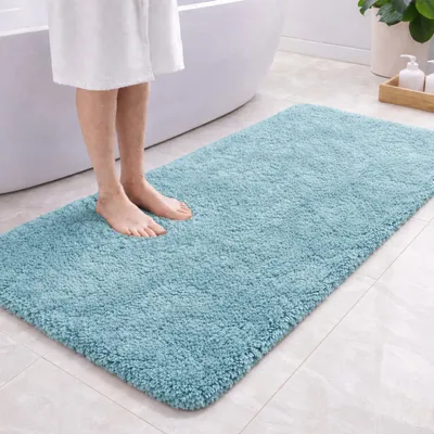 Image de Tapis de bain 120 x 60 cm, en microfibre, avec dos antidérapant, pour salle de bain
