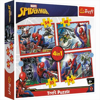 Produktbild von Trefl 4 in 1 Puzzle - Spiderman (Kinderpuzzle)
