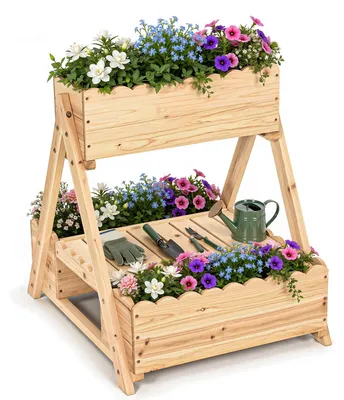Immagine prodotto di Omgoods - Vaso rialzato in legno per ortaggi e fiori