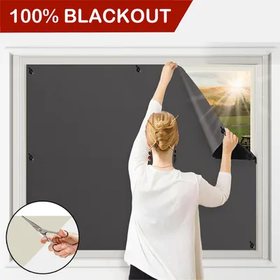 Produktbild von Ochrona przeciwsłoneczna Okno Wewnętrzna tkanina zaciemniająca z przyssawkami, 140x80cm Zasłona zaciemniająca okno bez wiercenia Zasłona zaciemniająca czarna