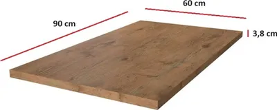 Produktbild von Arbeitsplatte 90 cm 38 mm Küchenzeile Küchenblock Eiche Lancelot Küche Vigo