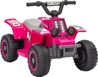 Immagine prodotto di AIYAPLAY quad elettrico per bambini con funzione di avanzamento e retromarcia, auto elettrica a LED e clacson per bambini da 1,5 a 3 anni 3 km/h in metallo rosa