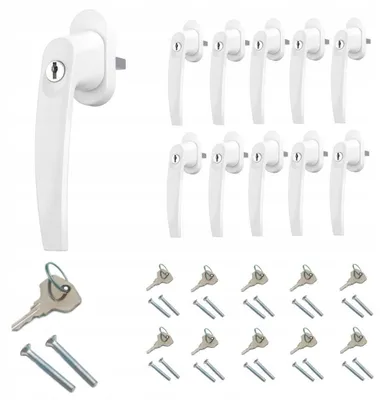 Produktbild von Medos Fenstergriff mit Schlüssel RAL9016 Weiß 10 Stück