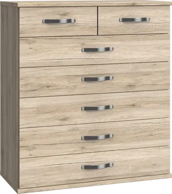Zdjęcie produktu dla Schubkastenkommode >Duo< in SAN REMO EICHE NACHBILDUNG - 91x106x40cm (BxHxT)