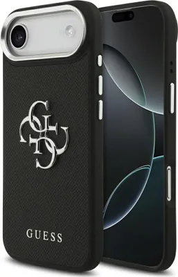 Produktbild von Handyhülle für iPhone Air, Guess Grained Big 4G Small Classic Logo, Schwarz