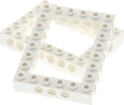 Produktbild von 2x Lego Technic Bau Stein Rahmen 6x8 weiß Lochbalken 1680 40345 32532