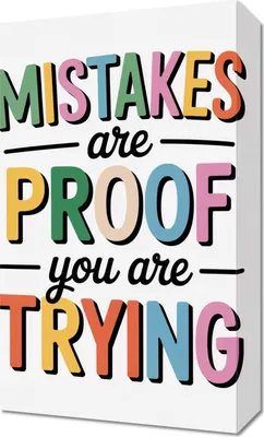 Produktbild von Bild 30x50cm Motivationsaffirmation Retro Vintage für das Wohnzimmer Fehler
