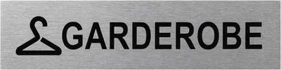 Immagine prodotto di Insegna per porta in alluminio " Gaderobe " 160x40mm