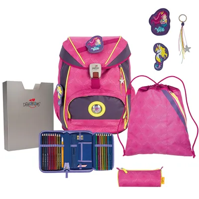 Produktbild von DerDieDas ErgoFlex Superflash Schulranzenset 5-teilig Pink Mermaid