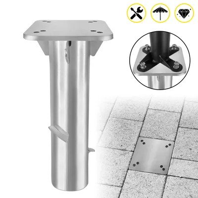 Produktbild von LARS360 1 Stück Universal-Bodenplatte Sonnenschirmständer für Sonnenschirm Ampelschirm Terrasse Silber