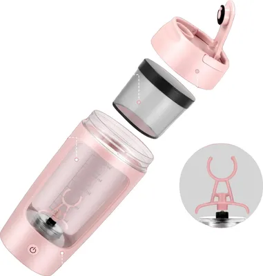Obrázek produktu pro Shaker, dobíjecí přes USB-C, automatické míchání, růžový