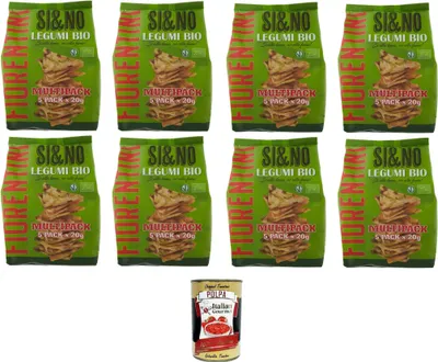 Produktbild von Fiorentini Si & No Mini gallette di mais con legumi Mini-Maiskekse mit Hülsenfrüchten 8x100gr + Italian Gourmet polpa 400g