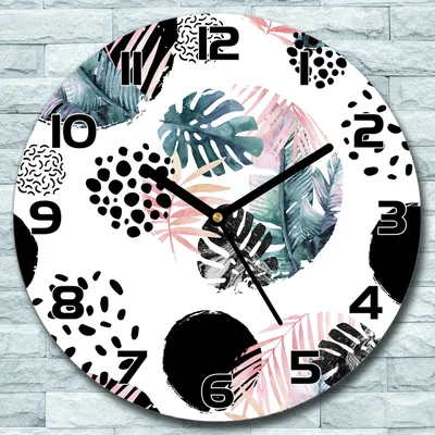 Produktbild von Wanduhr aus Glas Rund fi 30 Exotisch Abstraktion Quarz Deko Wohnzimmer Büro