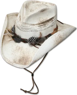Produktbild von Westernhut Cowboy Biker Strohhut »CORONA« Weiß Braun