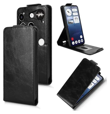 Produktbild von Flip Hülle für Nothing Phone 3 Magnetische Wallet Kunstleder Schutzhülle Schwarz