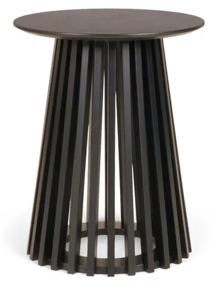 Produktbild von Beistelltisch BILBAU 50x40cm rund schwarz Couchtisch kleiner runder Tisch Nachttisch