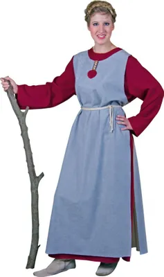 Produktbild von Wikinger-Frau Kleid mit Überwurf und Kordel, Größe:L