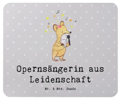 Produktbild von Mr. & Mrs. Panda Mouse Pad Opernsängerin Leidenschaft - Grau Pastell - Geschenk, pc mousepad, mousematte, mauspad laptop