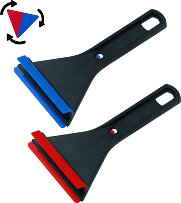 Produktbild von 2 x Eiskratzer MURSKA® 180mm Eisschaber Dreieck-Klinge Acryl 95mm drehbar und wechselbar Original aus Finnland