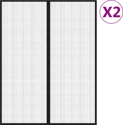 Obrázok produktu pre vidaXL Záclony na dvere proti mušiam 2 ks. Magnet čierna 230x160 cm