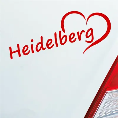 Produktbild von Auto Aufkleber Heidelberg Herz Stadt City Liebe Love 19x8 cm Rot Sticker Heckscheibenaufkleber