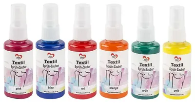 Produktbild von Set aus 6 hochpigmentierten Textilsprühfarben 50ml